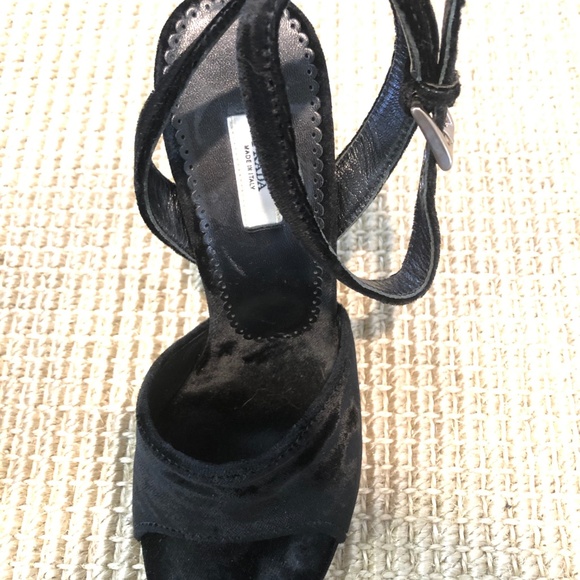 Prada Wedge Velvet Heels - Picture 4 of 7